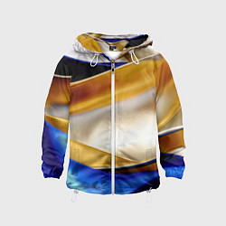 Детская ветровка Белая желтая синяя абстракция