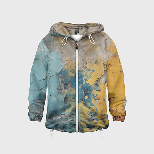 Детская ветровка Гранжевая стена с краской / 3D-Белый – фото 1