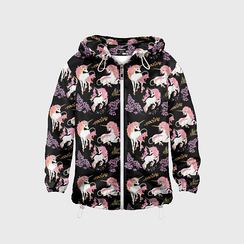 Детская ветровка Единорог цветная грива / 3D-Белый – фото 1