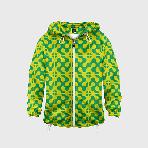 Детская ветровка Паттерн из трансформированных геометрических фигур / 3D-Белый – фото 1