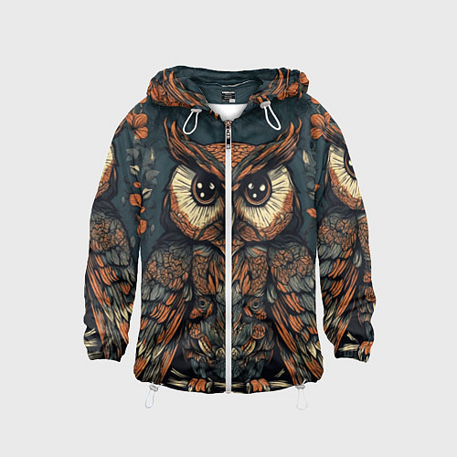 Детская ветровка Сова с узорами / 3D-Белый – фото 1