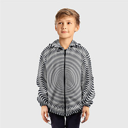 Ветровка с капюшоном детская Optical illusion, цвет: 3D-черный — фото 2
