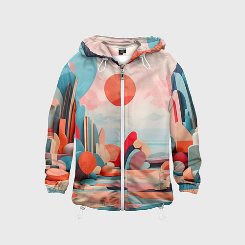 Детская ветровка Геометрия природы / 3D-Белый – фото 1