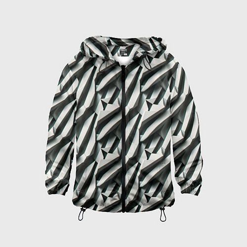 Детская ветровка Вертикальные полосы / 3D-Черный – фото 1