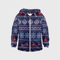 Ветровка с капюшоном детская New Years sweater, цвет: 3D-белый