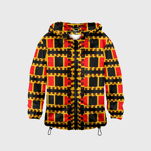 Детская ветровка Королевские квадраты / 3D-Черный – фото 1