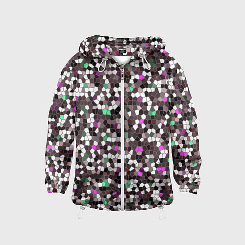 Детская ветровка Мозаика бордо / 3D-Белый – фото 1