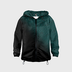 Детская ветровка Неоновые соты чёрно-бирюзовый