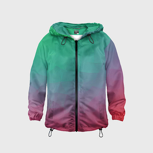 Детская ветровка Цветной градиент - нейросеть / 3D-Черный – фото 1