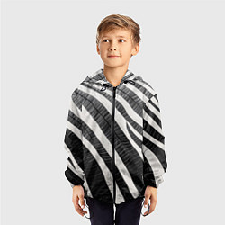 Ветровка с капюшоном детская Зебровые полоски на текстуре, цвет: 3D-черный — фото 2