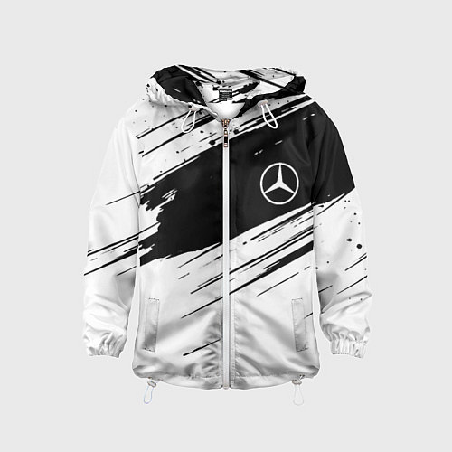 Детская ветровка Mercedes benz краски чернобелая геометрия / 3D-Белый – фото 1