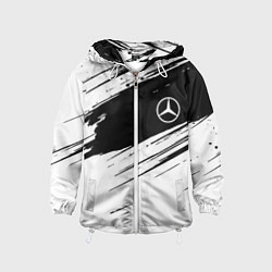Ветровка с капюшоном детская Mercedes benz краски чернобелая геометрия, цвет: 3D-белый