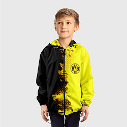 Ветровка с капюшоном детская Borussia fc sport краски, цвет: 3D-черный — фото 2