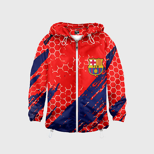 Детская ветровка Барселона спорт краски текстура / 3D-Белый – фото 1