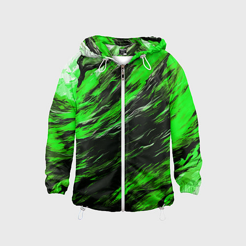 Детская ветровка Чёрная и зелёная буря / 3D-Белый – фото 1
