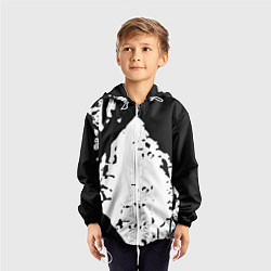 Ветровка с капюшоном детская Чёрно белые краски, цвет: 3D-белый — фото 2