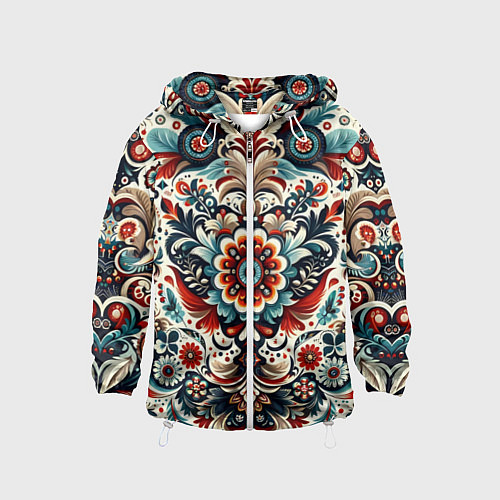 Детская ветровка Словенский паттерн / 3D-Белый – фото 1