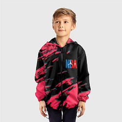 Ветровка с капюшоном детская NBA краски текстура, цвет: 3D-черный — фото 2