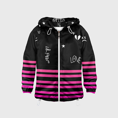 Детская ветровка Lil Peep розовые полосы / 3D-Белый – фото 1