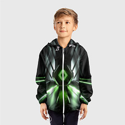Ветровка с капюшоном детская Зеленый луч, цвет: 3D-белый — фото 2