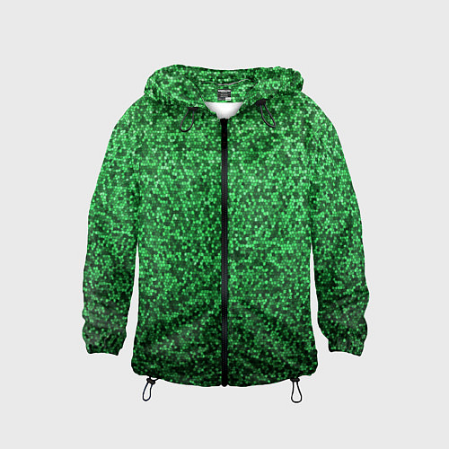 Детская ветровка Мелкая мозаика зелёный градиент / 3D-Черный – фото 1
