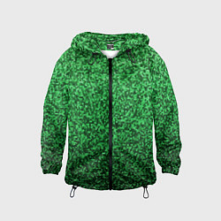 Ветровка с капюшоном детская Мелкая мозаика зелёный градиент, цвет: 3D-черный