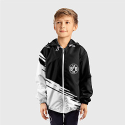 Ветровка с капюшоном детская Borussia текстура краски, цвет: 3D-белый — фото 2