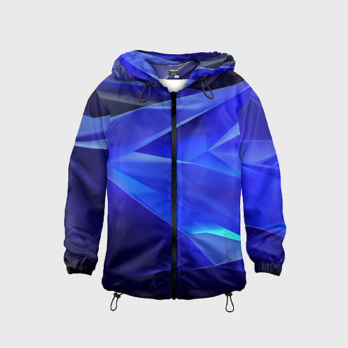 Детская ветровка Black and blue abstract background sport style / 3D-Черный – фото 1