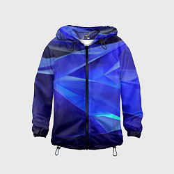 Ветровка с капюшоном детская Black and blue abstract background sport style, цвет: 3D-черный