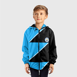 Ветровка с капюшоном детская Manchester City geometry sport, цвет: 3D-черный — фото 2