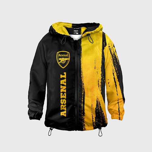 Детская ветровка Arsenal - gold gradient по-вертикали / 3D-Черный – фото 1