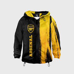 Ветровка с капюшоном детская Arsenal - gold gradient по-вертикали, цвет: 3D-черный