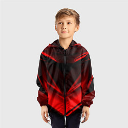 Ветровка с капюшоном детская Geometry stripes line, цвет: 3D-черный — фото 2