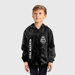 Ветровка с капюшоном детская Real Madrid sport на темном фоне вертикально, цвет: 3D-черный — фото 2