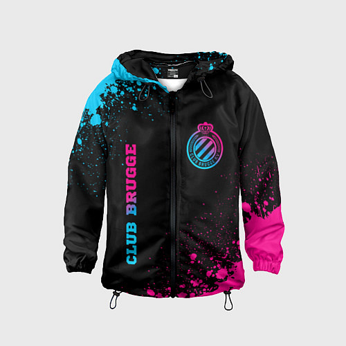 Детская ветровка Club Brugge - neon gradient вертикально / 3D-Черный – фото 1