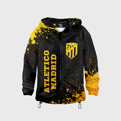 Детская ветровка Atletico Madrid - gold gradient вертикально / 3D-Черный – фото 1