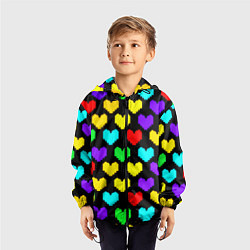 Ветровка с капюшоном детская Undertale heart pattern, цвет: 3D-черный — фото 2