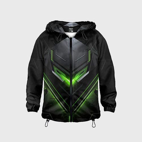 Детская ветровка Green and black abstract style / 3D-Черный – фото 1