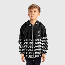 Ветровка с капюшоном детская Juventus pattern fc club steel, цвет: 3D-белый — фото 2