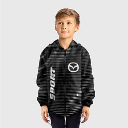 Ветровка с капюшоном детская Mazda sport metal, цвет: 3D-черный — фото 2