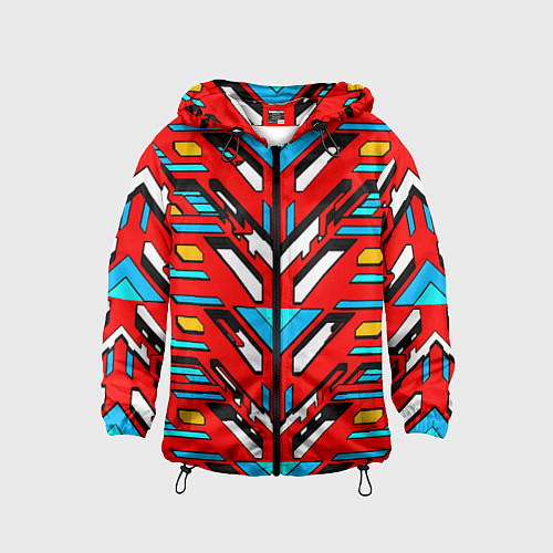 Детская ветровка Красно-синяя техно броня / 3D-Черный – фото 1