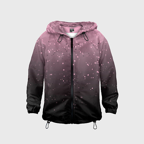 Детская ветровка Градиент тёмный розовый брызги / 3D-Черный – фото 1