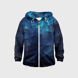 Ветровка с капюшоном детская Абстрактные волны глубины, цвет: 3D-белый