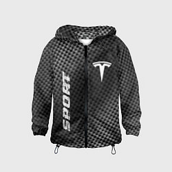 Ветровка с капюшоном детская Tesla sport carbon, цвет: 3D-черный