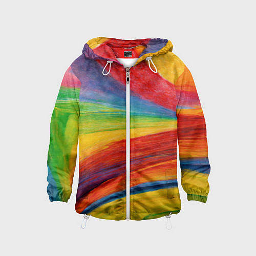 Детская ветровка Рисунок масляной пастелью / 3D-Белый – фото 1