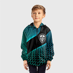 Ветровка с капюшоном детская Leeds United football net, цвет: 3D-черный — фото 2