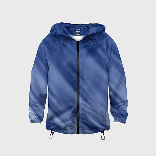 Детская ветровка Белые полосы на синем фоне / 3D-Черный – фото 1