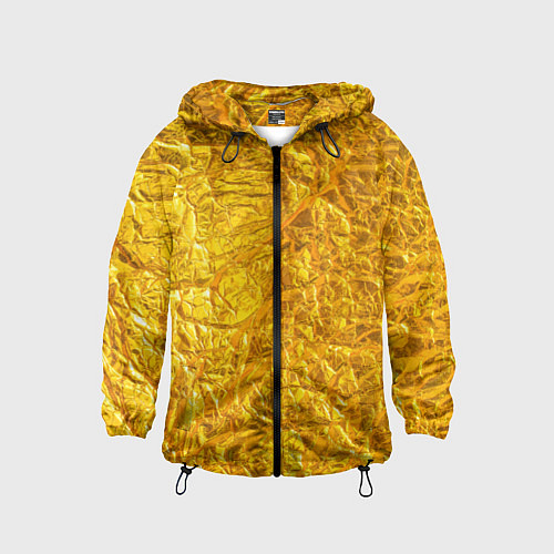 Детская ветровка Текстура золотой мятой поверхности / 3D-Черный – фото 1