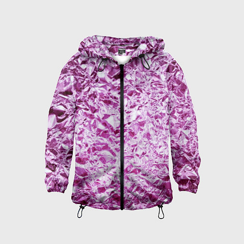 Детская ветровка Сверкающая розовая фактура фольги / 3D-Черный – фото 1