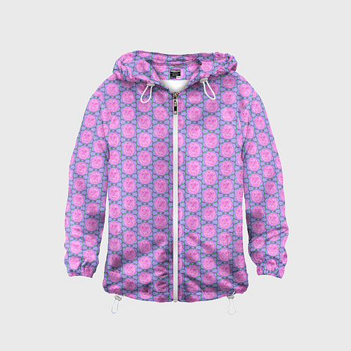 Детская ветровка Паттерн розовые розы и сиреневые ленты / 3D-Белый – фото 1